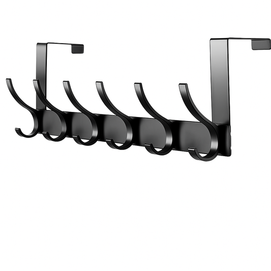 Key Coat Clothes Door Holder Rack Hook Wall Mounted Hanger 6 Hooks Aluminum