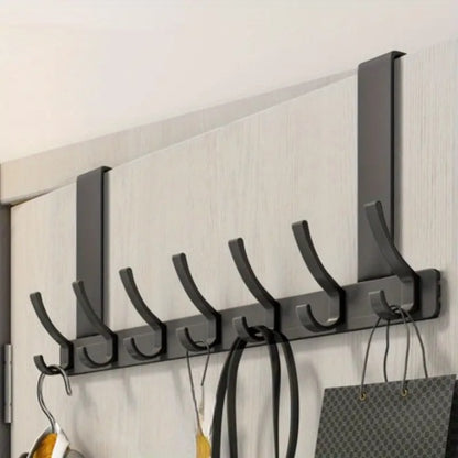 Key Coat Clothes Door Holder Rack Hook Wall Mounted Hanger 6 Hooks Aluminum